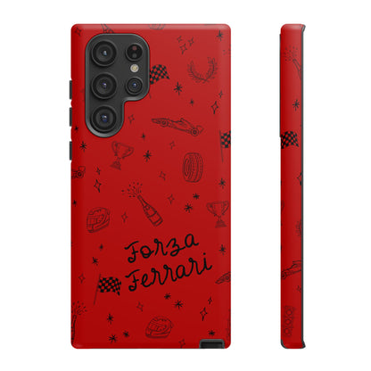 F1 Ferrari Racing Doodle "Forza Ferrari" F1 Phone Case Design