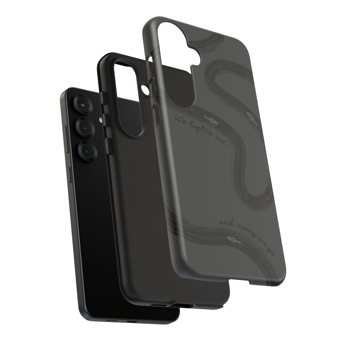 F1 Phone Case Monochrome Black Painted "its lights out and away we go", Trendy F1 Gift, Formula 1 Gift, Cute F1 Phone Case, Phone Case