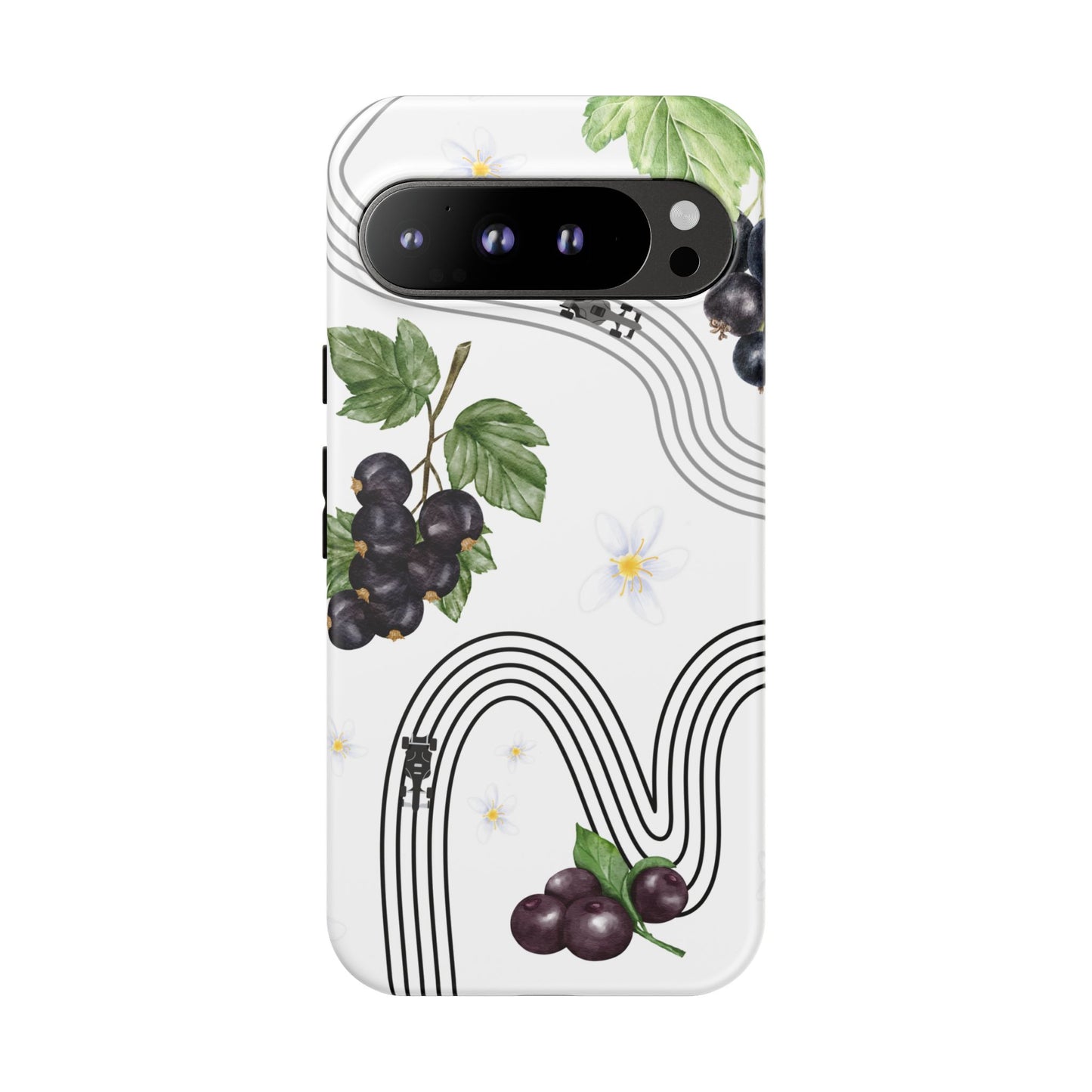 F1 Cadillac and Black Currants Phone Case, Trendy F1 Gift, Formula 1 Gift, Cute Fruit F1 Phone Case, Unique Phone Case