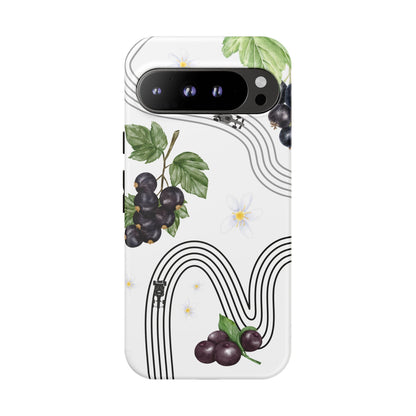 F1 Cadillac and Black Currants Phone Case, Trendy F1 Gift, Formula 1 Gift, Cute Fruit F1 Phone Case, Unique Phone Case