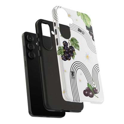 F1 Cadillac and Black Currants Phone Case, Trendy F1 Gift, Formula 1 Gift, Cute Fruit F1 Phone Case, Unique Phone Case