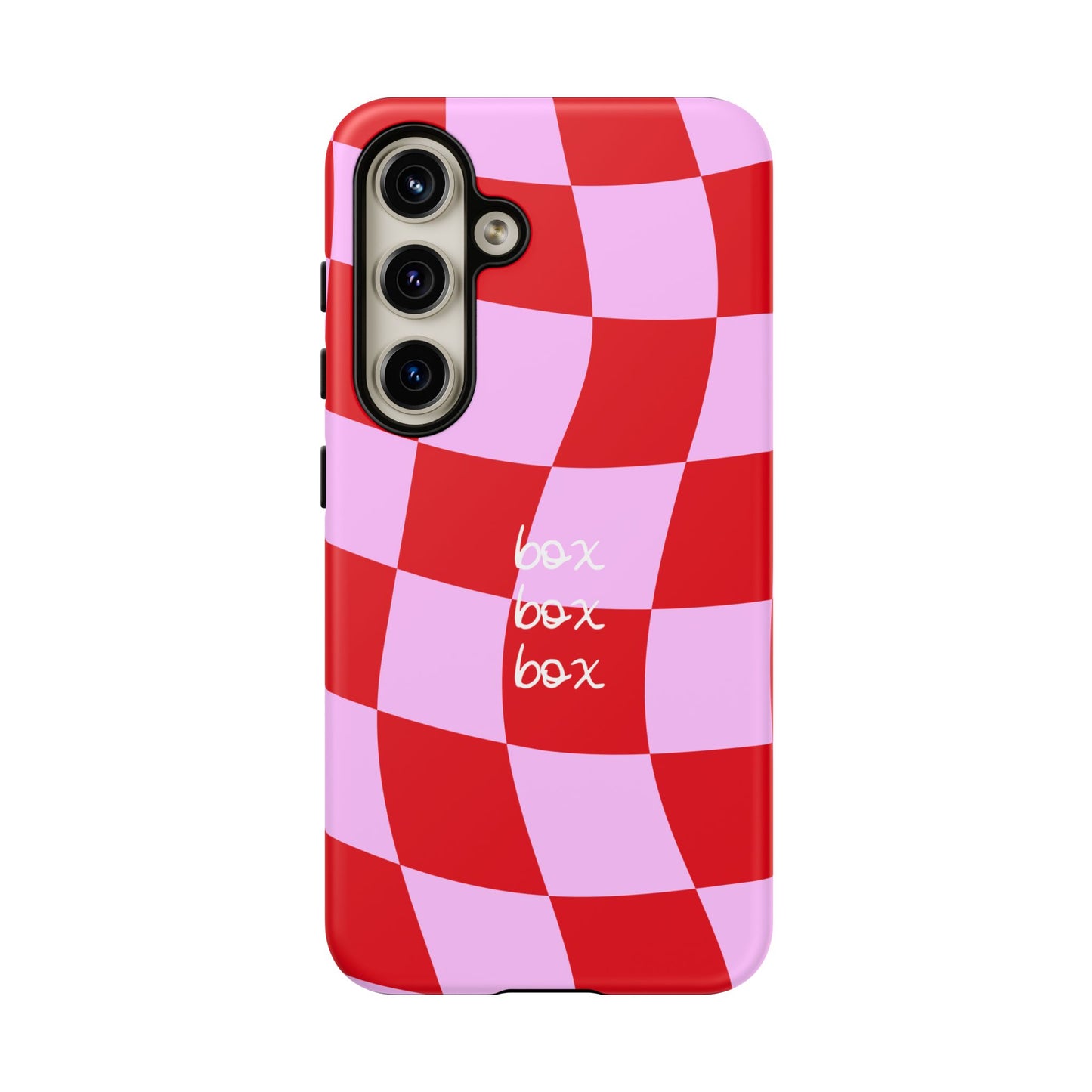 Pink and Red Checkered F1 Phone Case, Box Box Box F1 Phone Case