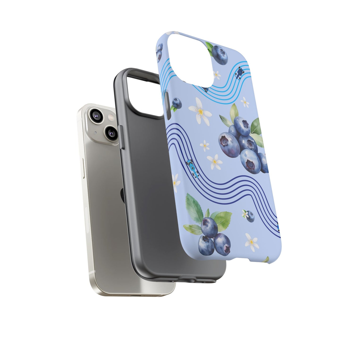 Blue F1 Williams and Blueberries Phone Case, Trendy F1 Gift, Formula 1 Gift, Cute Fruit F1 Phone Case, Unique Phone Case