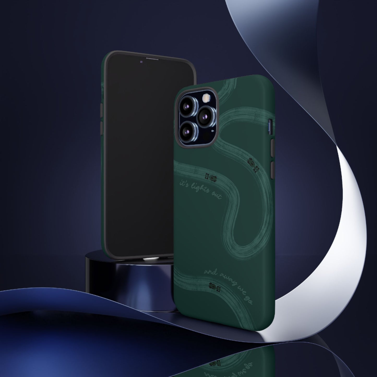 F1 Phone Case Monochrome Green Painted "its lights out and away we go", Trendy F1 Gift, Formula 1 Gift, Cute F1 Phone Case, Phone Case