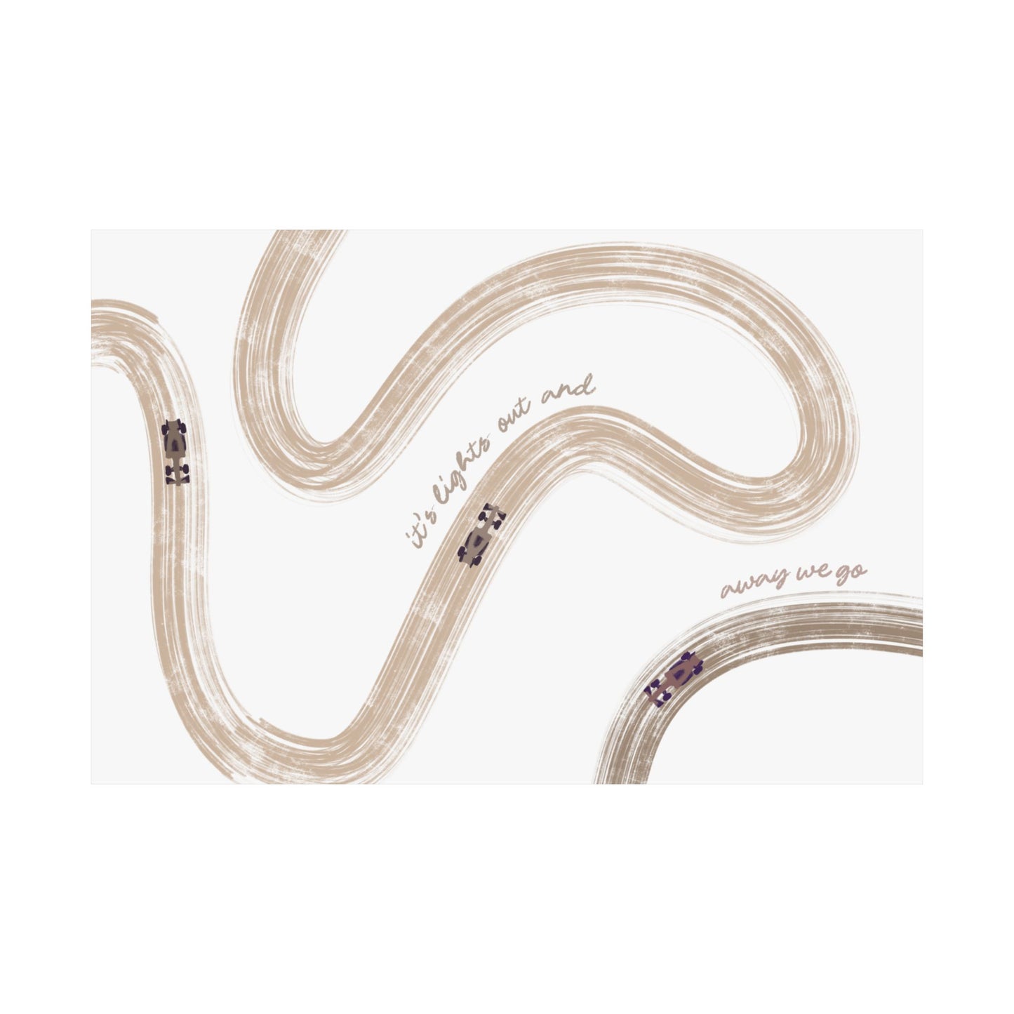 Neutral Beige F1 Matte Horizontal Poster | US SIZING
