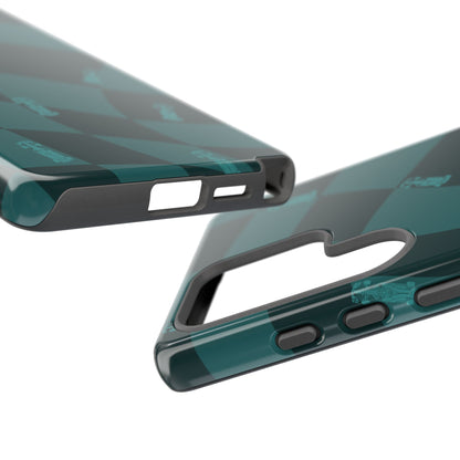 F1 Phone Case Teal Checkered Design, Trendy F1 Gift, Formula 1 Gift, Cute F1 Phone Case, Unique Formula One Phone Case