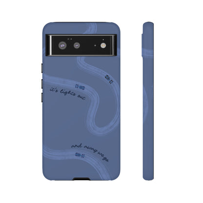 F1 Phone Case Monochrome Dark Blue Painted "its lights out and away we go", Trendy F1 Gift, Formula 1 Gift, Cute F1 Phone Case, Phone Case