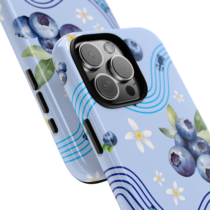 Blue F1 Williams and Blueberries Phone Case, Trendy F1 Gift, Formula 1 Gift, Cute Fruit F1 Phone Case, Unique Phone Case