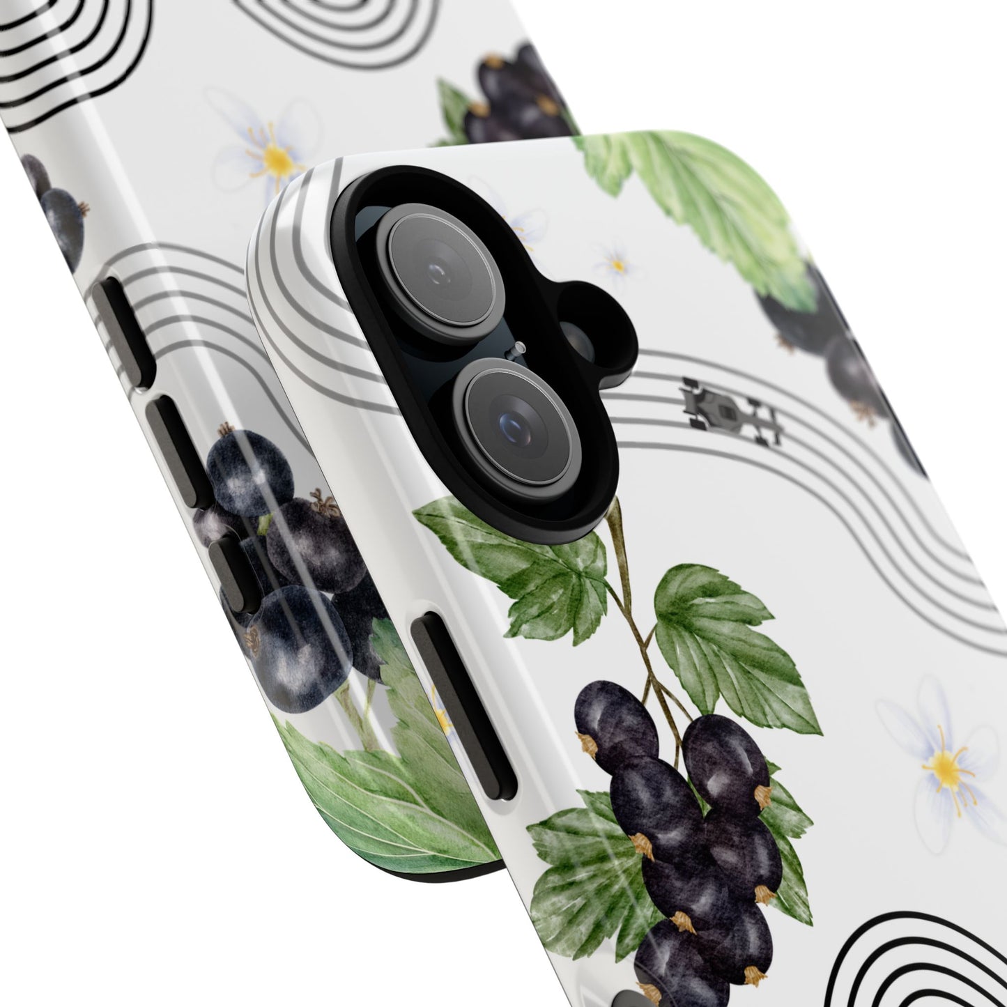 F1 Cadillac and Black Currants Phone Case, Trendy F1 Gift, Formula 1 Gift, Cute Fruit F1 Phone Case, Unique Phone Case