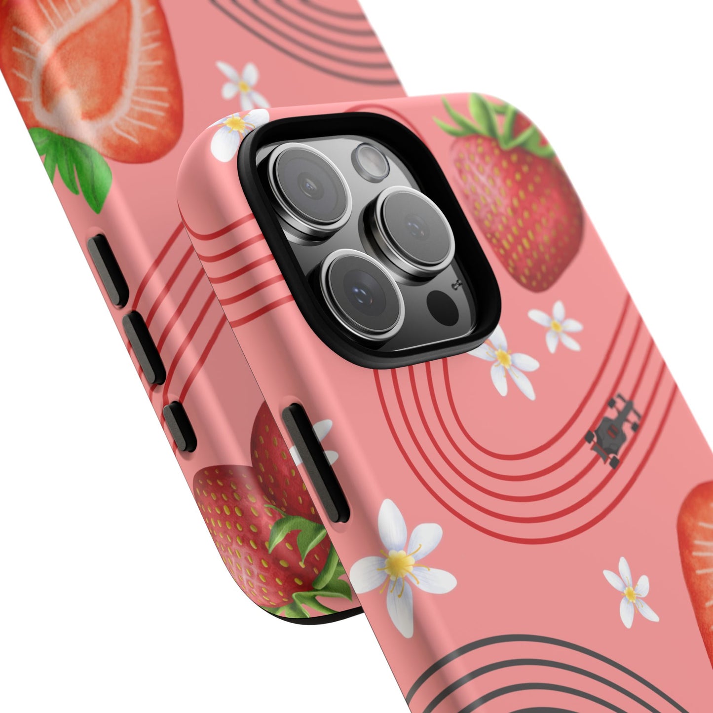 Red F1 Audi and Strawberries Phone Case, Trendy F1 Gift, Formula 1 Gift, Cute Fruit F1 Phone Case, Unique Phone Case