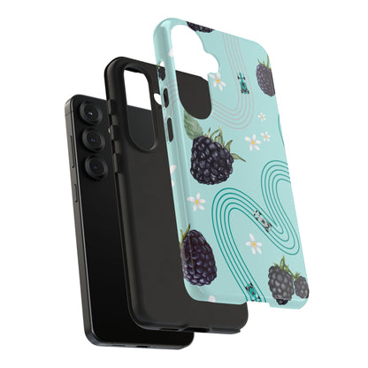Teal F1 Mercedes and Blackberries Phone Case , Trendy F1 Gift, Formula 1 Gift, Cute Fruit F1 Phone Case, Unique Phone Case