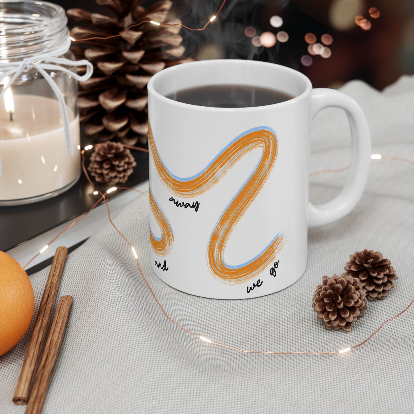 McLaren Orange Painted It's Lights Out and Away We Go Mug, Unique Gift for Coffee Lovers, Whimsical Formula 1 Gift