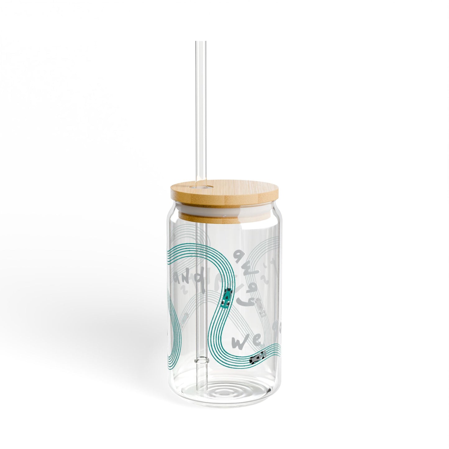 Mercedes F1 Teal and Grey It's Lights Out sipper glass | 16oz