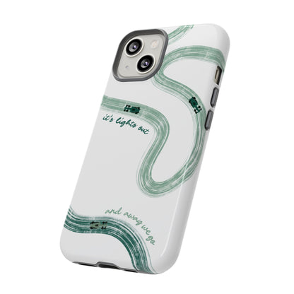 F1 Phone Case Green Painted "its lights out and away we go", Trendy F1 Gift, Formula 1 Gift, Cute F1 Phone Case, Gift for F1 Fans