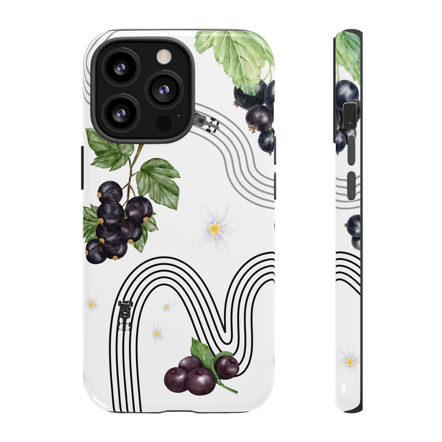 F1 Cadillac and Black Currants Phone Case, Trendy F1 Gift, Formula 1 Gift, Cute Fruit F1 Phone Case, Unique Phone Case