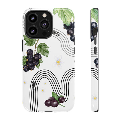 F1 Cadillac and Black Currants Phone Case, Trendy F1 Gift, Formula 1 Gift, Cute Fruit F1 Phone Case, Unique Phone Case