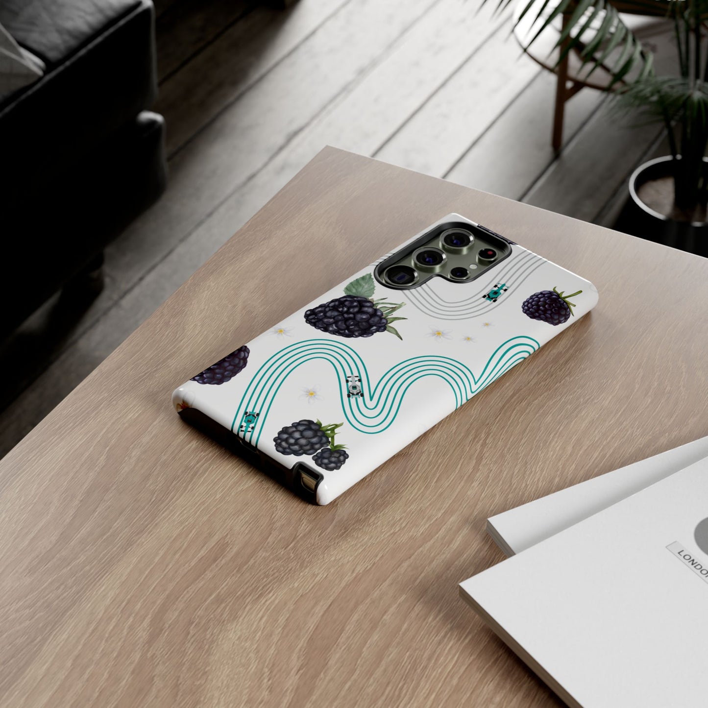 F1 Mercedes and Blackberries Phone Case , Trendy F1 Gift, Formula 1 Gift, Cute Fruit F1 Phone Case, Unique Phone Case