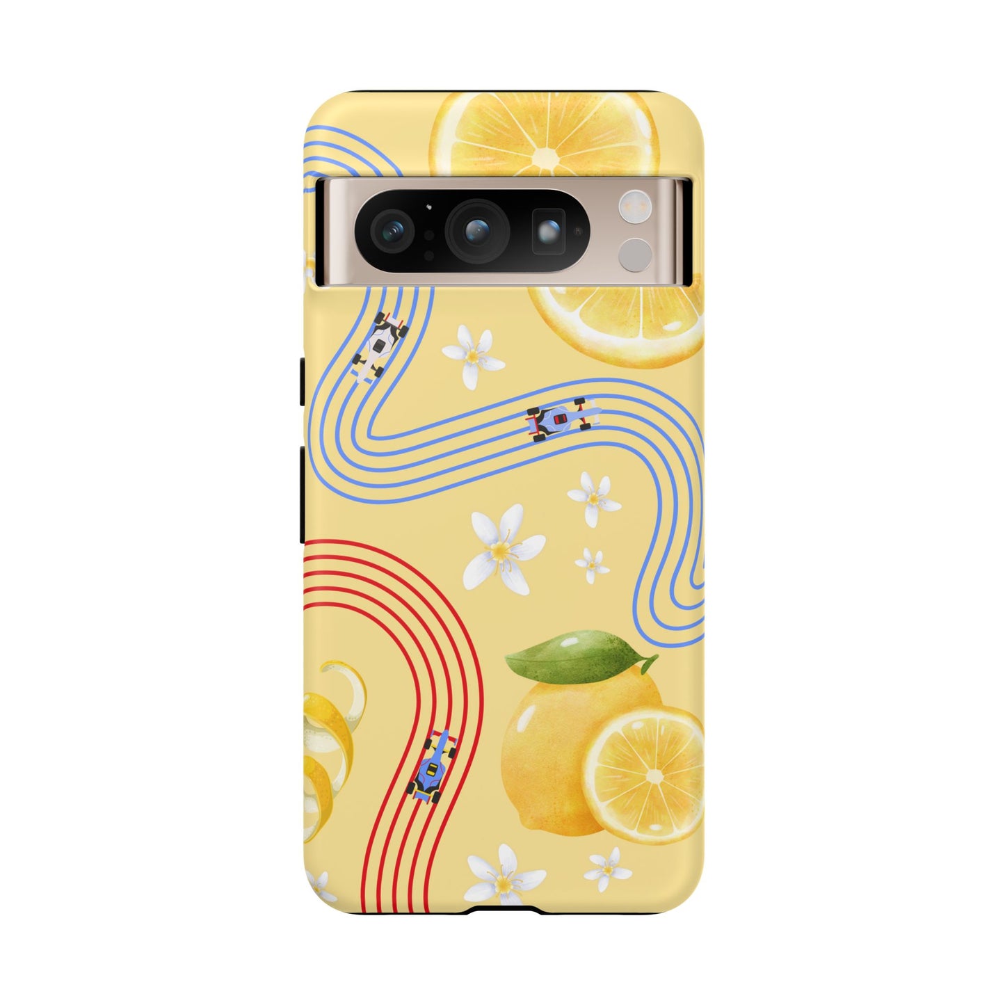 Yellow F1 Racing Bulls and Lemons Phone Case, Trendy F1 Gift, Formula 1 Gift, Cute Fruit F1 Phone Case, Unique Phone Case
