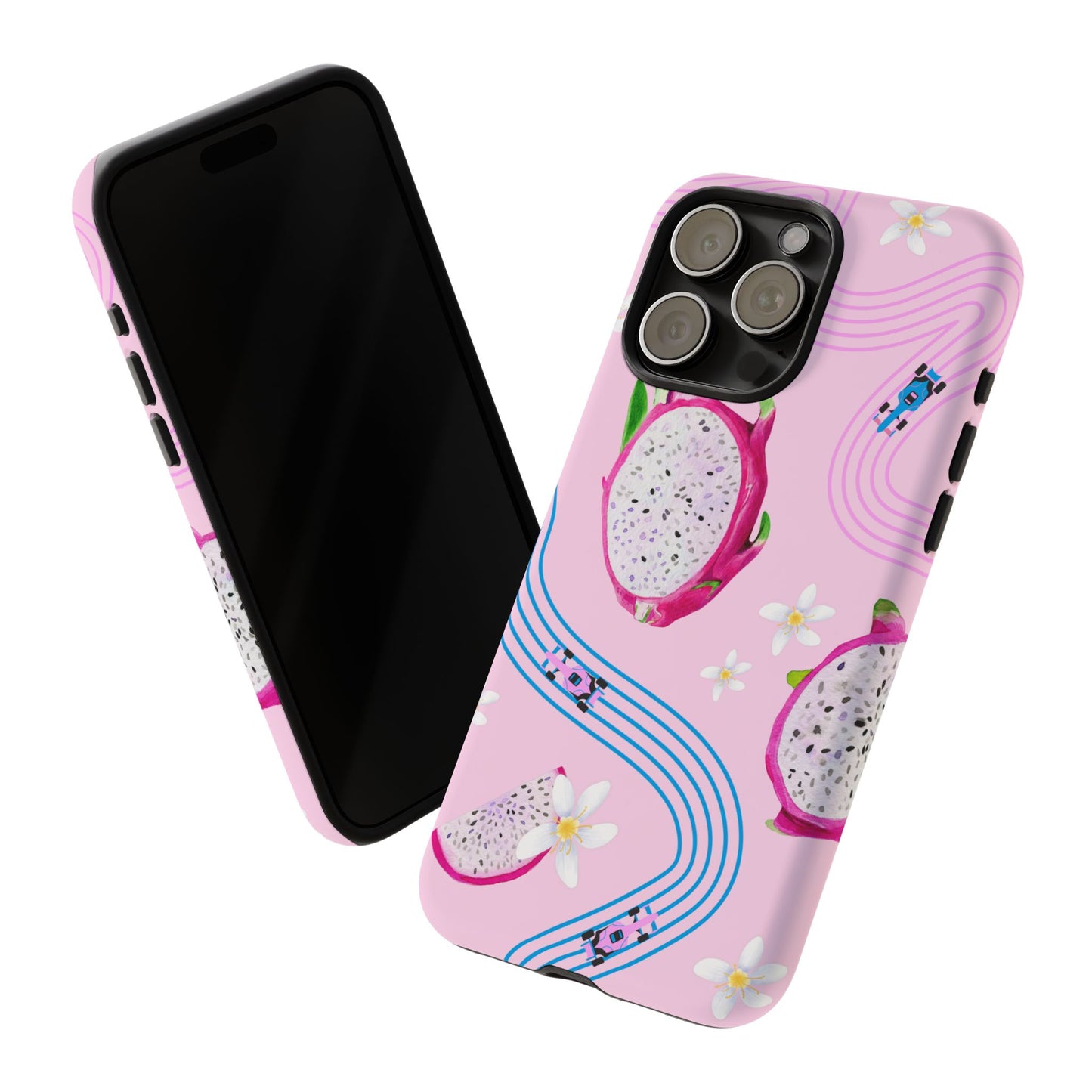 Pink F1 Alpine and Dragonfruit Phone Case, Trendy F1 Gift, Formula 1 Gift, Cute Fruit F1 Phone Case, Unique Phone Case
