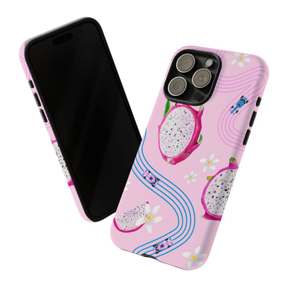Pink F1 Alpine and Dragonfruit Phone Case, Trendy F1 Gift, Formula 1 Gift, Cute Fruit F1 Phone Case, Unique Phone Case