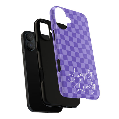 Simply Lovely Purple Checkered F1 Phone Case Design, Trendy F1 Gift, Formula 1 Gift, Cute F1 Phone Case