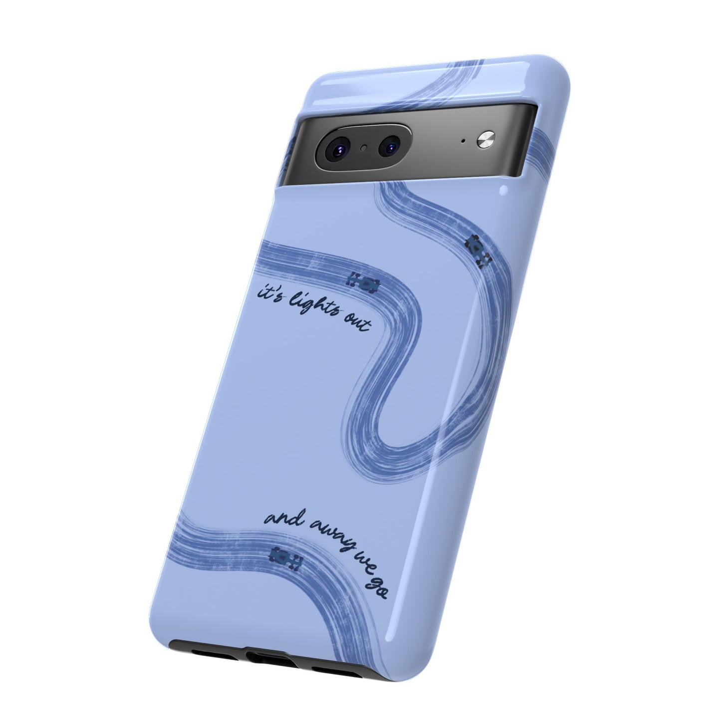 F1 Phone Case Monochrome Blue Painted "its lights out and away we go", Trendy F1 Gift, Formula 1 Gift, Cute F1 Phone Case, Phone Case