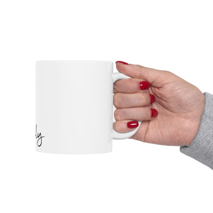 F1 Simply Lovely Mug, Minimalist Formula One Mug, Inspirational Ceramic Mug for Coffee Lovers