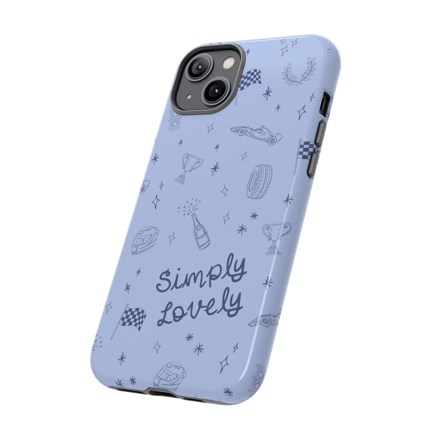 Blue Doodle "Simply Lovely" F1 Phone Case Design