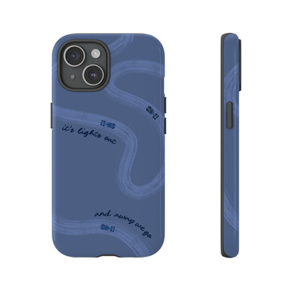 F1 Phone Case Monochrome Dark Blue Painted "its lights out and away we go", Trendy F1 Gift, Formula 1 Gift, Cute F1 Phone Case, Phone Case