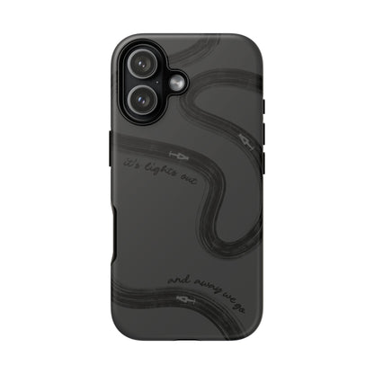 F1 Phone Case Monochrome Black Painted "its lights out and away we go", Trendy F1 Gift, Formula 1 Gift, Cute F1 Phone Case, Phone Case