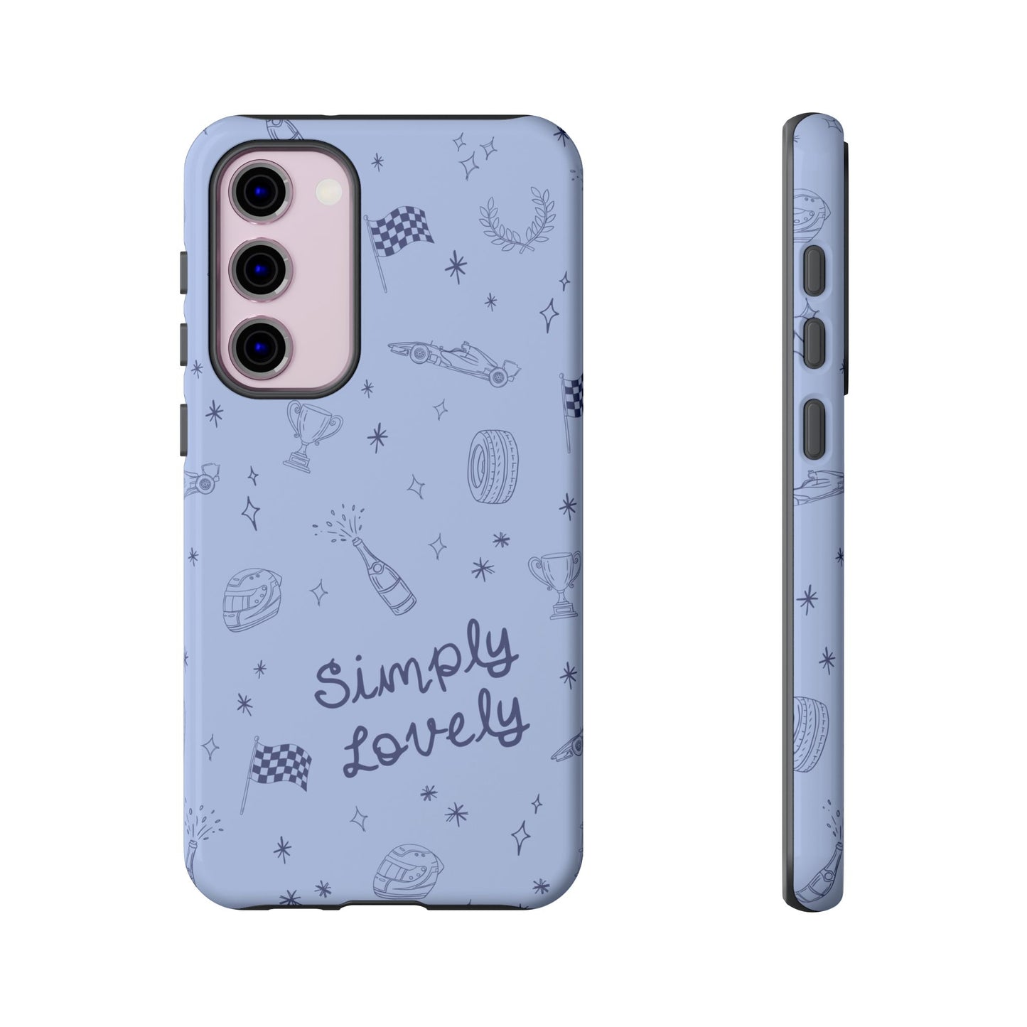 Blue Doodle "Simply Lovely" F1 Phone Case Design