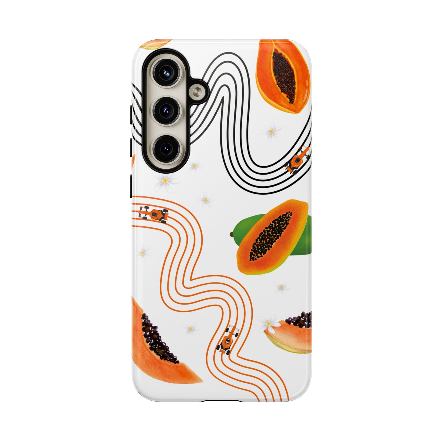 F1 McLaren and Papaya Phone Case , Trendy F1 Gift, Formula 1 Gift, Cute Fruit F1 Phone Case, Unique Phone Case