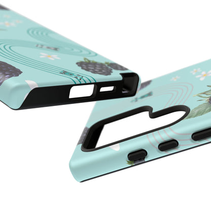 Teal F1 Mercedes and Blackberries Phone Case , Trendy F1 Gift, Formula 1 Gift, Cute Fruit F1 Phone Case, Unique Phone Case