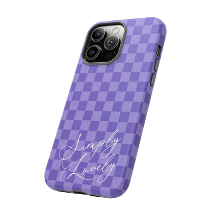 Simply Lovely Purple Checkered F1 Phone Case Design, Trendy F1 Gift, Formula 1 Gift, Cute F1 Phone Case