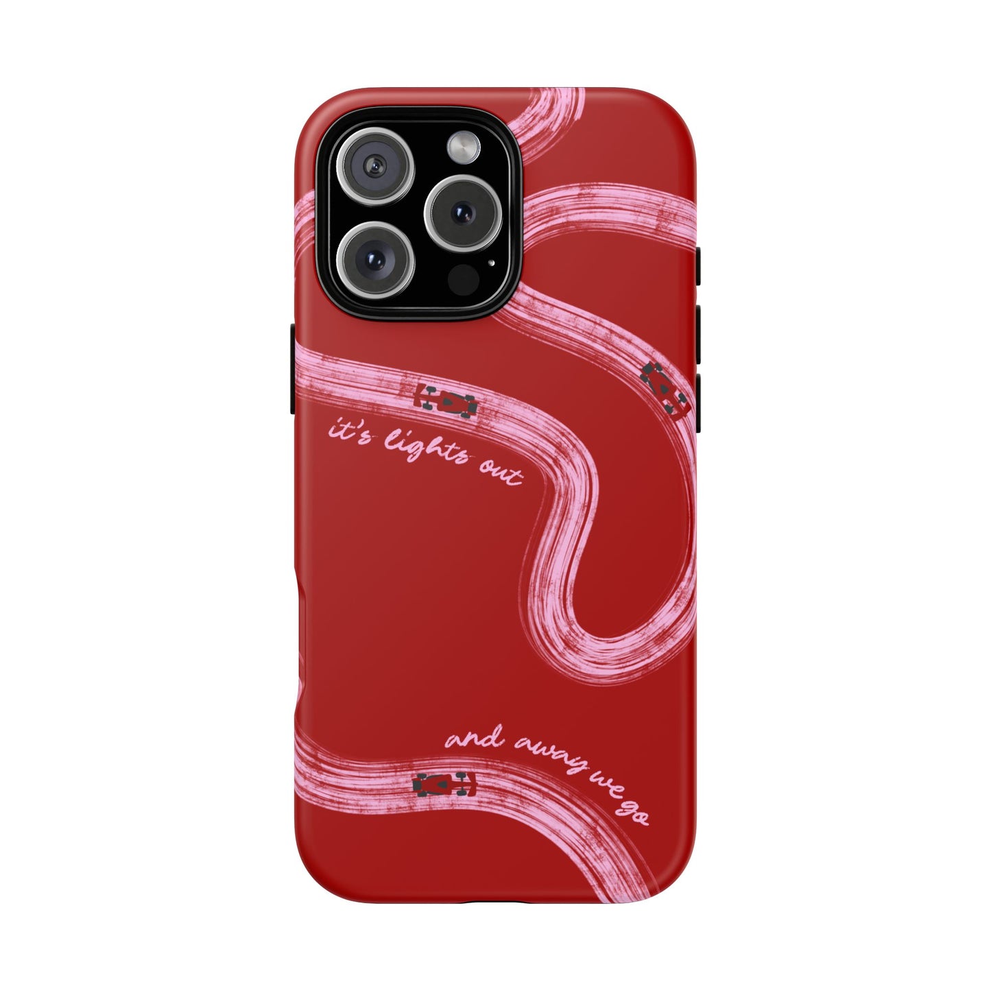 Red and Pink Lights Out F1 Phone Case Design, Trendy F1 Gift, Formula 1 Gift, Cute F1 Phone Case, Unique Formula One Phone Case