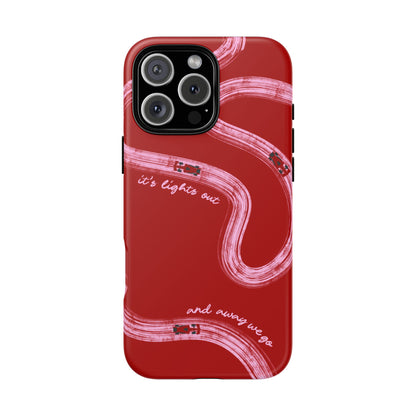 Red and Pink Lights Out F1 Phone Case Design, Trendy F1 Gift, Formula 1 Gift, Cute F1 Phone Case, Unique Formula One Phone Case