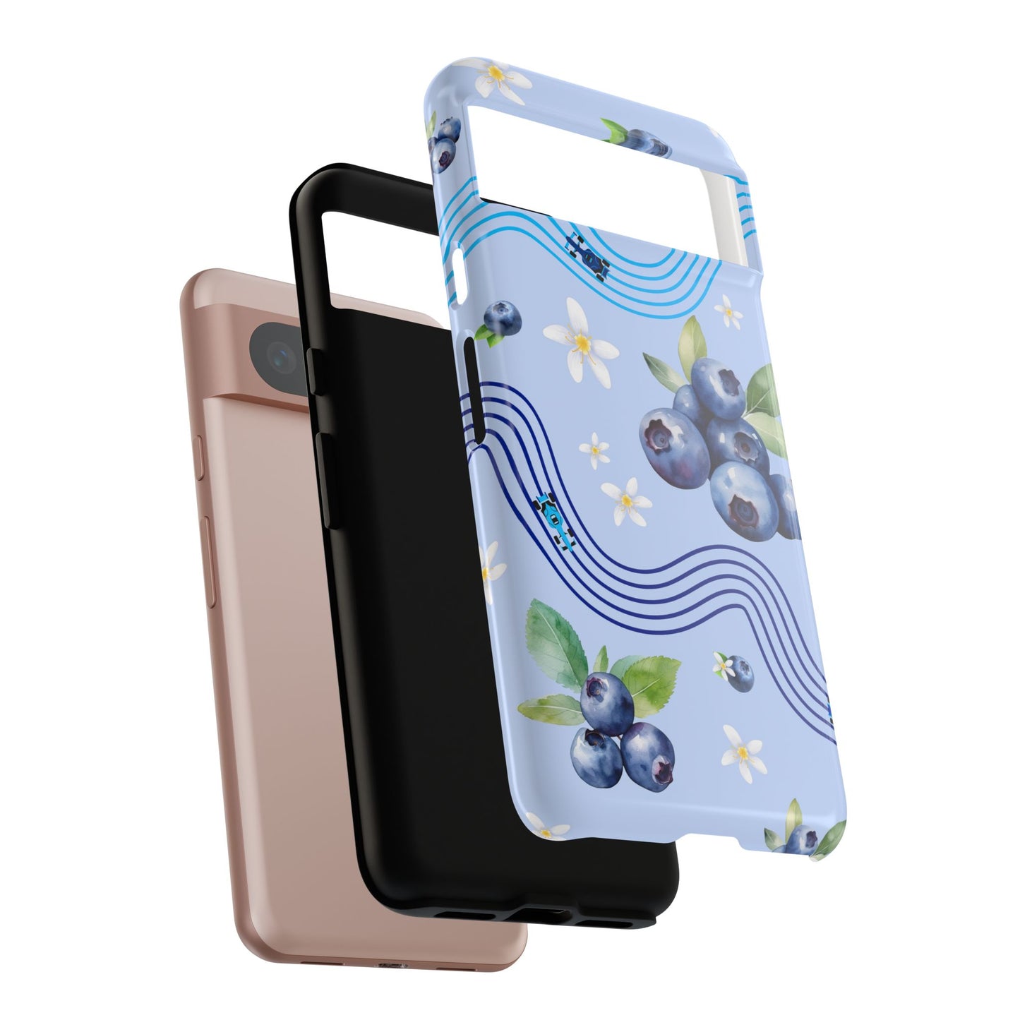 Blue F1 Williams and Blueberries Phone Case, Trendy F1 Gift, Formula 1 Gift, Cute Fruit F1 Phone Case, Unique Phone Case