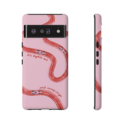 F1 Phone Case Pink and Red Painted "its lights out and away we go", Trendy F1 Gift, Formula 1 Gift, Cute F1 Phone Case, Unique Phone Case