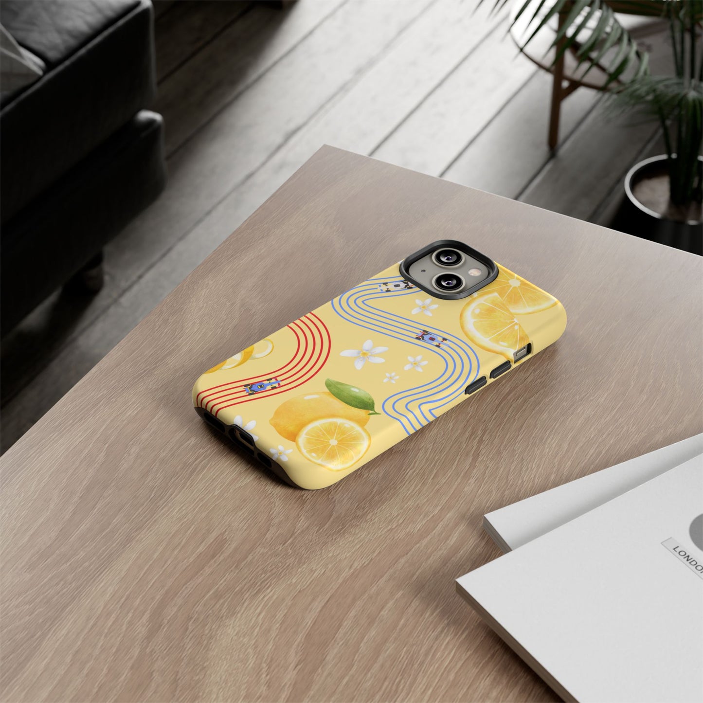 Yellow F1 Racing Bulls and Lemons Phone Case, Trendy F1 Gift, Formula 1 Gift, Cute Fruit F1 Phone Case, Unique Phone Case