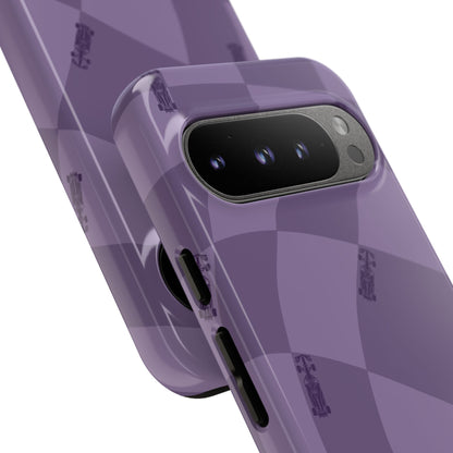 F1 Phone Case Purple Checkered Design, Trendy F1 Gift, Formula 1 Gift, Cute F1 Phone Case, Unique Formula One Phone Case