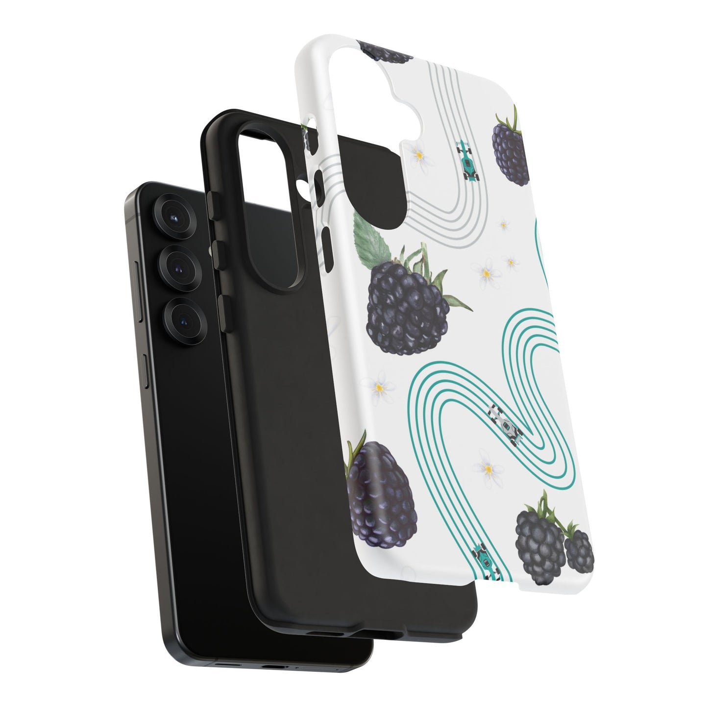 F1 Mercedes and Blackberries Phone Case , Trendy F1 Gift, Formula 1 Gift, Cute Fruit F1 Phone Case, Unique Phone Case
