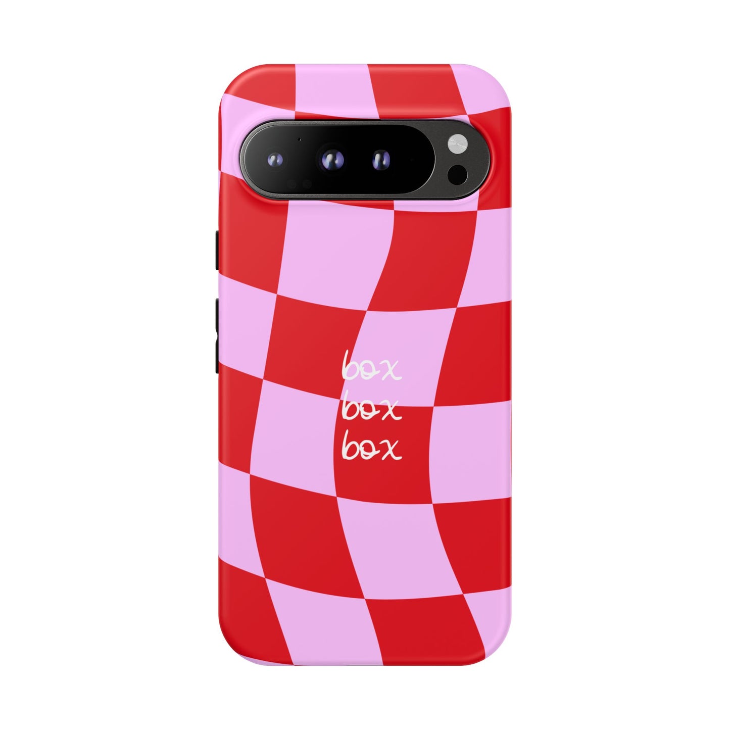 Pink and Red Checkered F1 Phone Case, Box Box Box F1 Phone Case