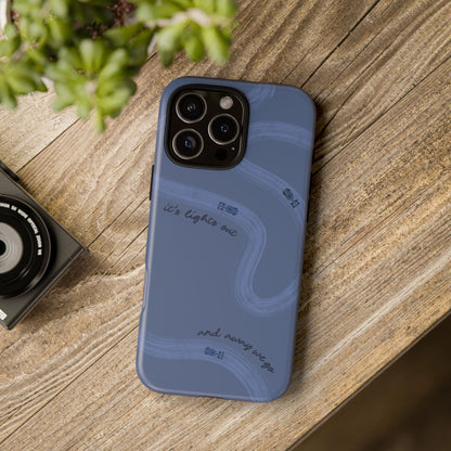 F1 Phone Case Monochrome Dark Blue Painted "its lights out and away we go", Trendy F1 Gift, Formula 1 Gift, Cute F1 Phone Case, Phone Case