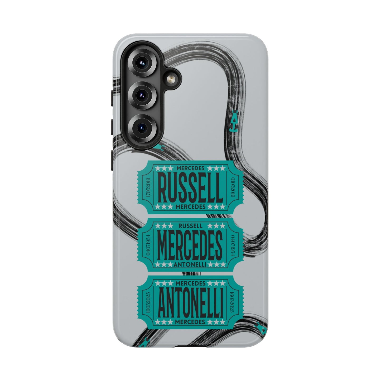 Mercedes F1 Phone Case Painted Ticket Stubs, Trendy F1 Gift, Formula 1 Gift, Cute F1 Phone Case