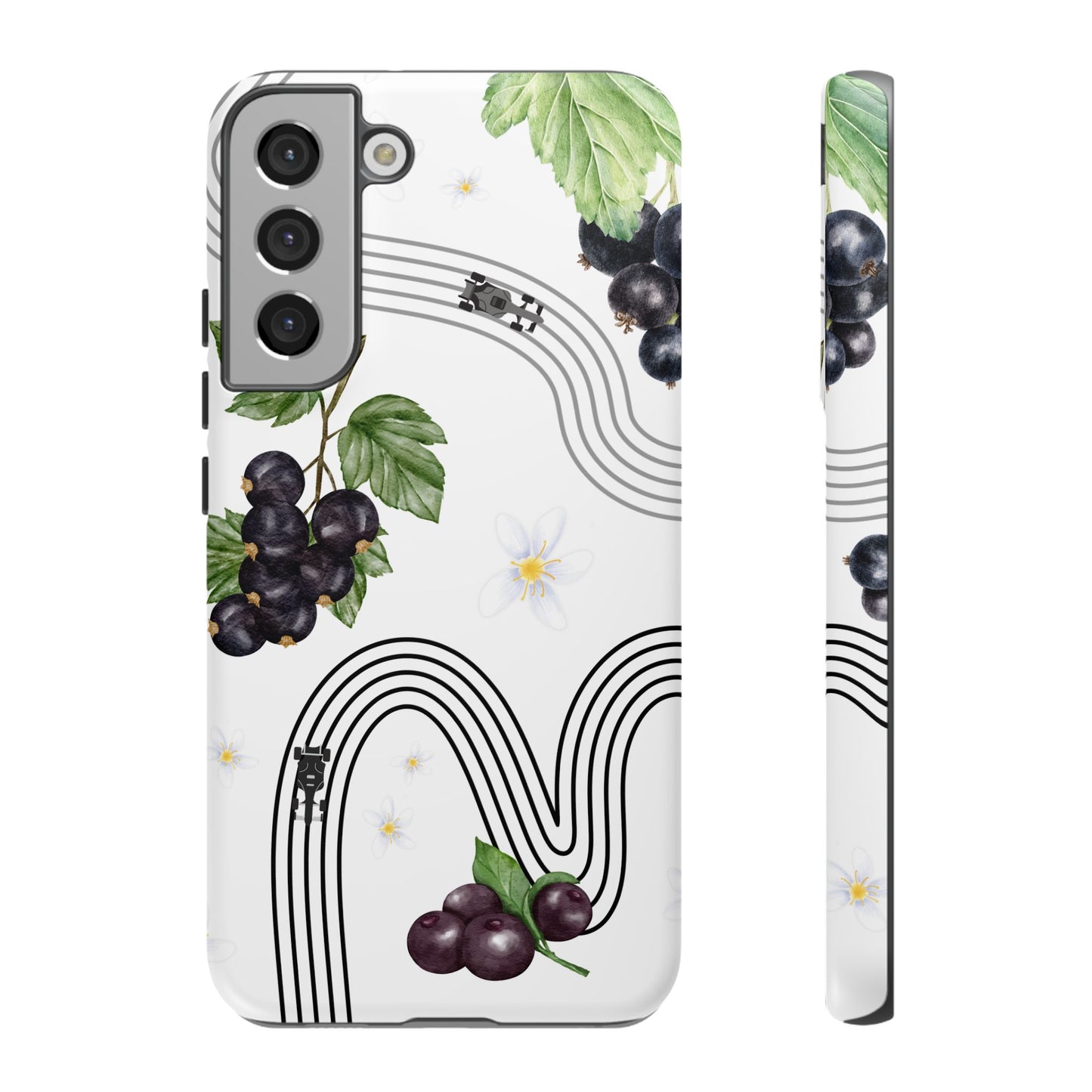 F1 Cadillac and Black Currants Phone Case, Trendy F1 Gift, Formula 1 Gift, Cute Fruit F1 Phone Case, Unique Phone Case