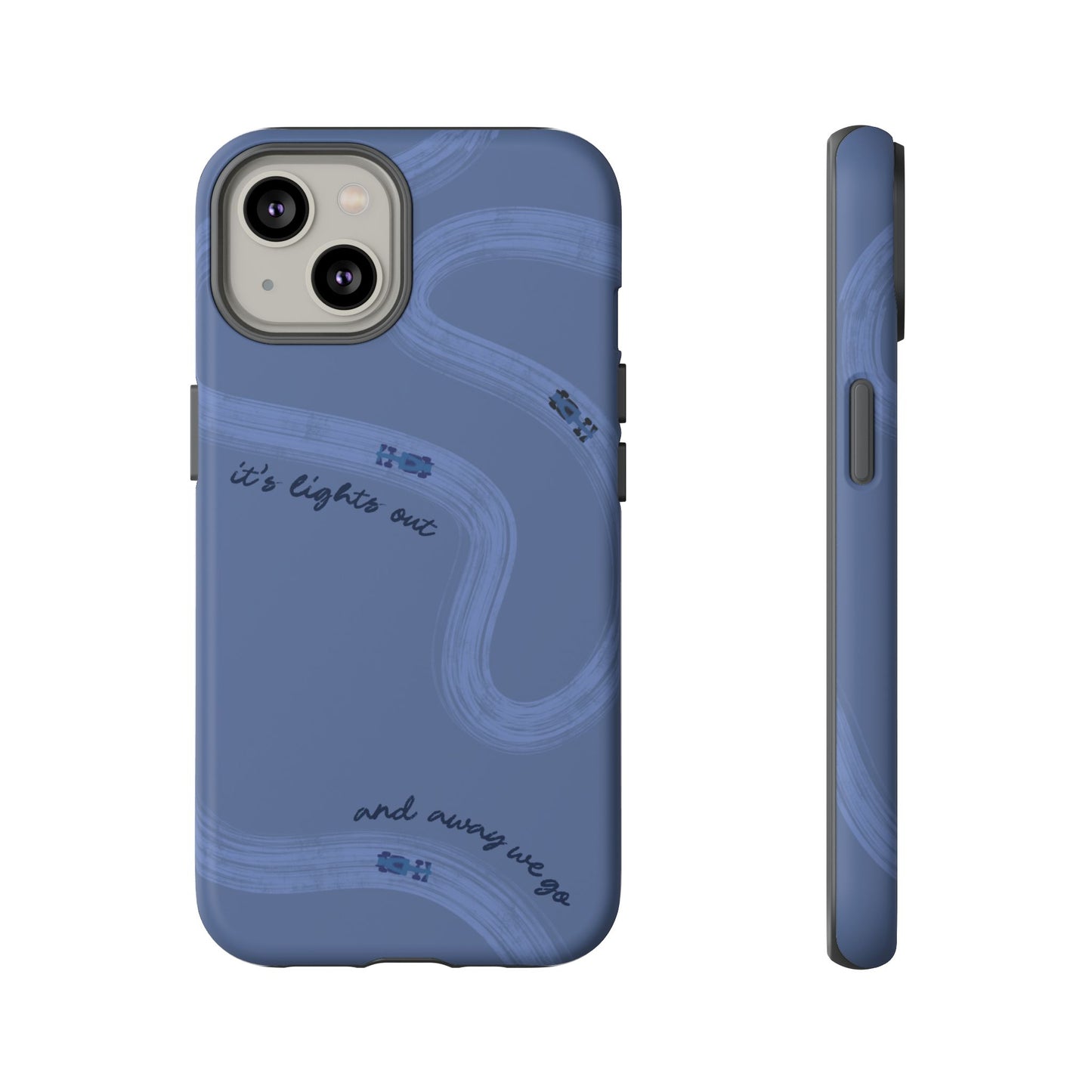 F1 Phone Case Monochrome Dark Blue Painted "its lights out and away we go", Trendy F1 Gift, Formula 1 Gift, Cute F1 Phone Case, Phone Case