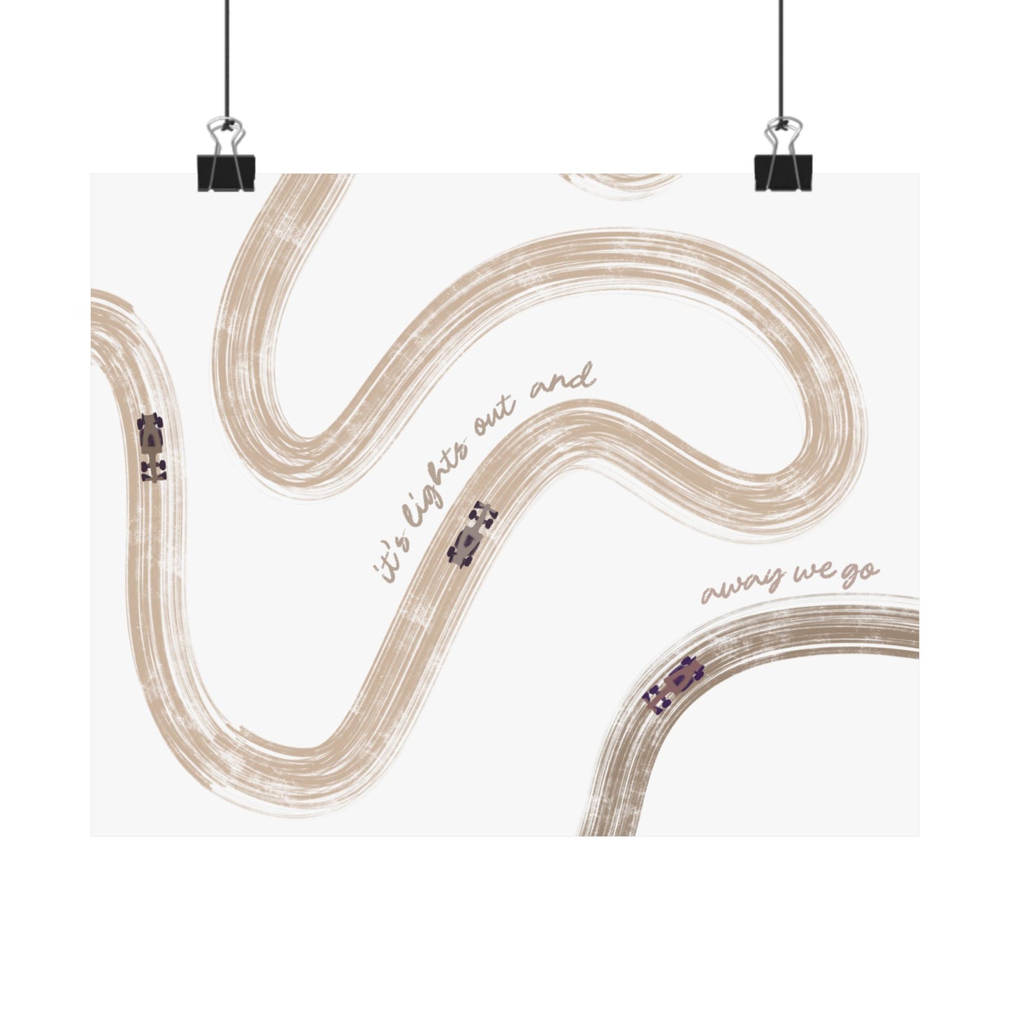 Neutral Beige F1 Matte Horizontal Poster | US SIZING