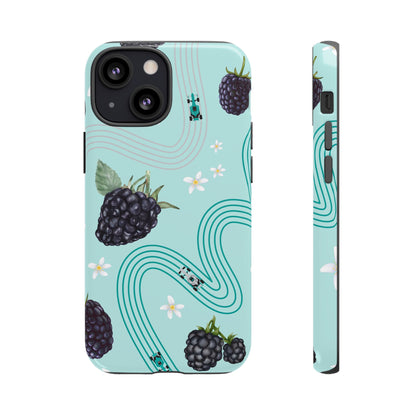 Teal F1 Mercedes and Blackberries Phone Case , Trendy F1 Gift, Formula 1 Gift, Cute Fruit F1 Phone Case, Unique Phone Case