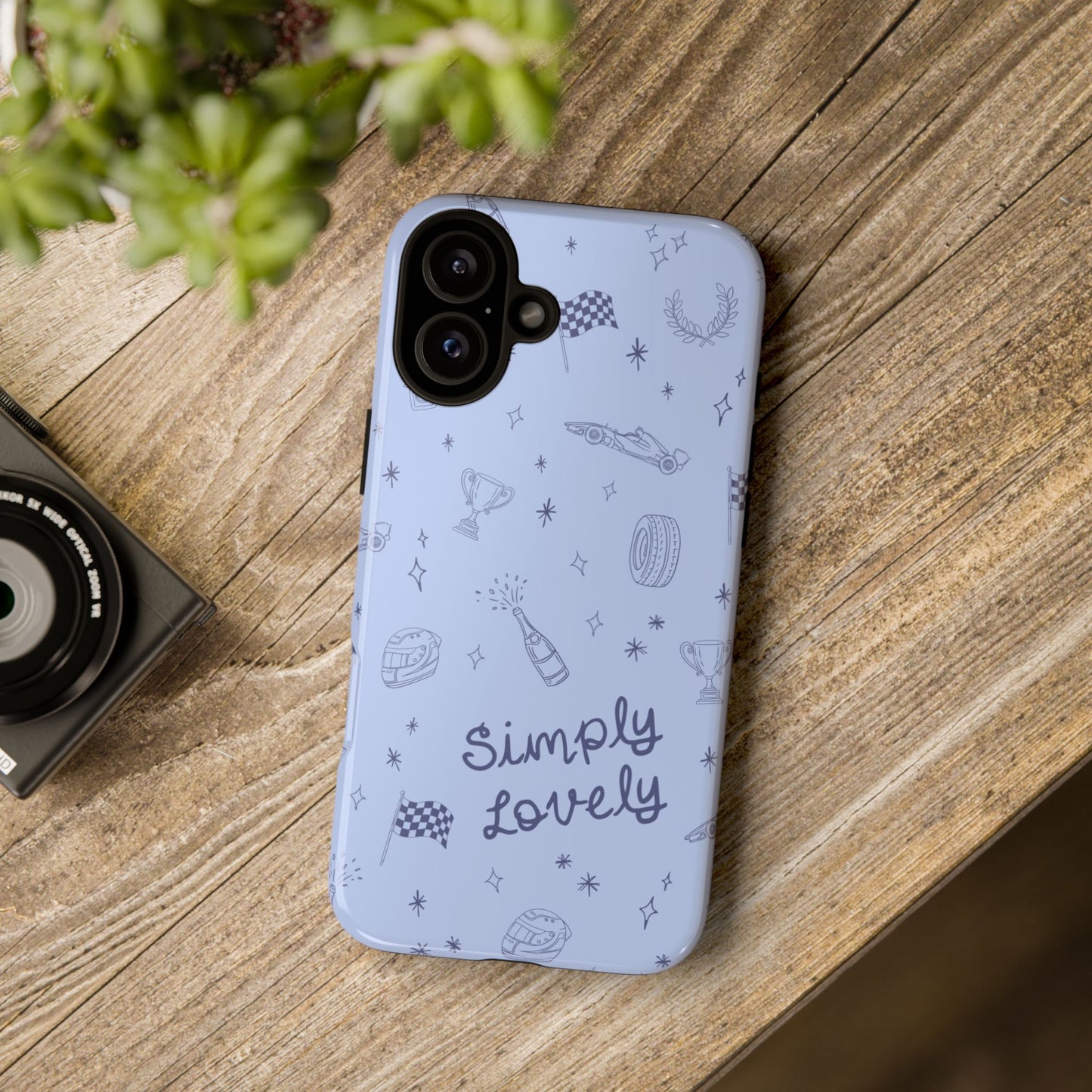 Blue Doodle "Simply Lovely" F1 Phone Case Design