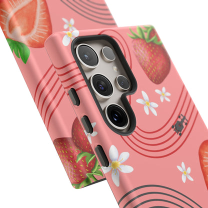 Red F1 Audi and Strawberries Phone Case, Trendy F1 Gift, Formula 1 Gift, Cute Fruit F1 Phone Case, Unique Phone Case